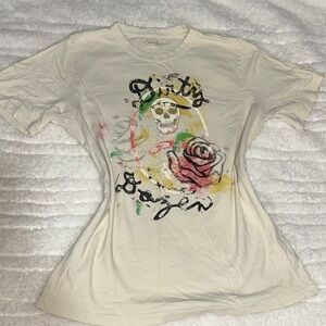 imogene + willie Cream Graphic Tee with Multicolor Design